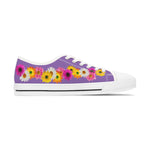Purple Daisy Flower Chain Women's Low Top Sneakers