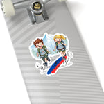 Kiss-Cut Sticker — 'Kids at Heart' Hiking Pride Design