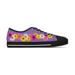 Purple Daisy Flower Chain Women's Low Top Sneakers