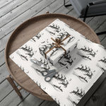 Reindeer Sleigh Vintage Black & White Gift Wrap Paper