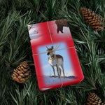 American Wildlife Gift Wrap Papers - Red Background