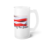 Land of the Free Frosted Glass Beer Mug