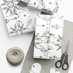 Botanical Dove Gift Wrap Paper — Hand-Drawn Bird & Foliage Wrapping Paper