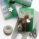 Green Background American Wildlife Gift Wrap Papers