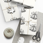 Holiday Bells Black & White Gift Wrap Paper — Elegant Christmas Wrapping Sheets