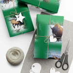 Green Background American Wildlife Gift Wrap Papers