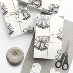 Holiday Bells Black & White Gift Wrap Paper — Elegant Christmas Wrapping Sheets