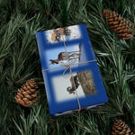 Blue Background American Wildlife Gift Wrap Papers