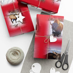 American Wildlife Gift Wrap Papers - Red Background
