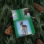 Green Background American Wildlife Gift Wrap Papers