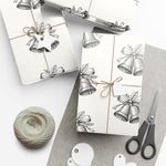 Holiday Bells Black & White Gift Wrap Paper — Elegant Christmas Wrapping Sheets