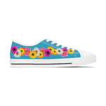 Turquoise Daisy Flower Chain Women's Low Top Sneakers