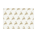 Reindeer Pattern Gold Holiday Gift Wrap Paper