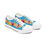 Turquoise Daisy Flower Chain Women's Low Top Sneakers