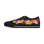 Black Daisy Flower Chain Women's Low Top Sneakers
