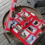 American Wildlife Gift Wrap Papers - Red Background