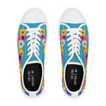 Turquoise Daisy Flower Chain Women's Low Top Sneakers