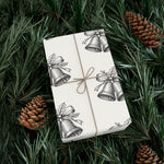 Holiday Bells Black & White Gift Wrap Paper — Elegant Christmas Wrapping Sheets