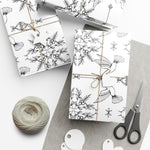 Botanical Dove Gift Wrap Paper — Hand-Drawn Bird & Foliage Wrapping Paper