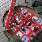 American Wildlife Gift Wrap Papers - Red Background