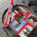 Red BackGround American Wildlife Gift Wrap Papers