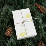 Golden Dove Gift Wrap Paper — Elegant Yellow Dove & Floral Bird Wrapping Sheets for Weddings & Baby Showers