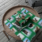 Green Background American Wildlife Gift Wrap Papers