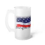 Land of the Free Frosted Glass Beer Mug