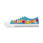 Turquoise Daisy Flower Chain Women's Low Top Sneakers