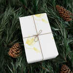 Golden Dove Gift Wrap Paper — Elegant Yellow Dove & Floral Bird Wrapping Sheets for Weddings & Baby Showers