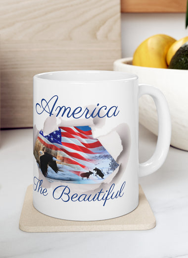 America the Beautiful Ceramic Coffee Mug 11 oz