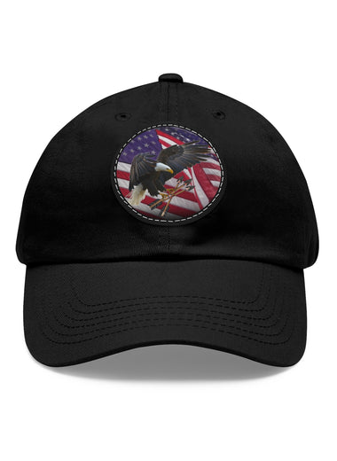 Dad Hat with Leather Patch (Round)