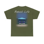 Blue Umbrella Beach Unisex Heavy Cotton Tee