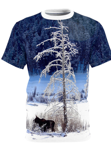 Winter Moose Unisex Cut & Sew Tee (AOP)