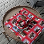 American Wildlife Gift Wrap Papers - Red Background