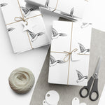Dove Pattern Gift Wrap Paper — Minimalist Flying Dove Wrapping Sheets for Weddings & Birthdays