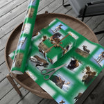 Green Background American Wildlife Gift Wrap Papers
