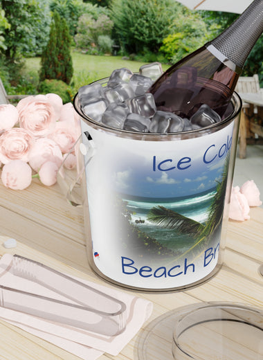 Beach Brew Ice Bucket with Tongs