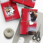 American Wildlife Gift Wrap Papers - Red Background