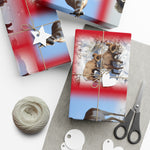 Red BackGround American Wildlife Gift Wrap Papers