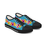 Turquoise Daisy Flower Chain Women's Low Top Sneakers