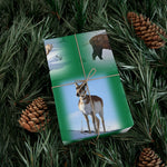 Green Background American Wildlife Gift Wrap Papers