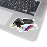 Bald Eagle Kiss-Cut Sticker — American Eagle with WearUSArt Logo
