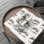 Reindeer Sleigh Vintage Black & White Gift Wrap Paper