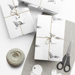 Dove Pattern Gift Wrap Paper — Minimalist Flying Dove Wrapping Sheets for Weddings & Birthdays