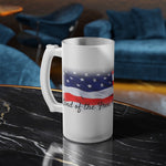 Land of the Free Frosted Glass Beer Mug