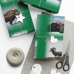 Green Background American Wildlife Gift Wrap Papers