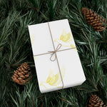 Golden Dove Gift Wrap Paper — Elegant Yellow Dove & Floral Bird Wrapping Sheets for Weddings & Baby Showers