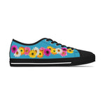 Turquoise Daisy Flower Chain Women's Low Top Sneakers