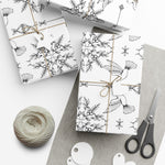 Botanical Dove Gift Wrap Paper — Hand-Drawn Bird & Foliage Wrapping Paper